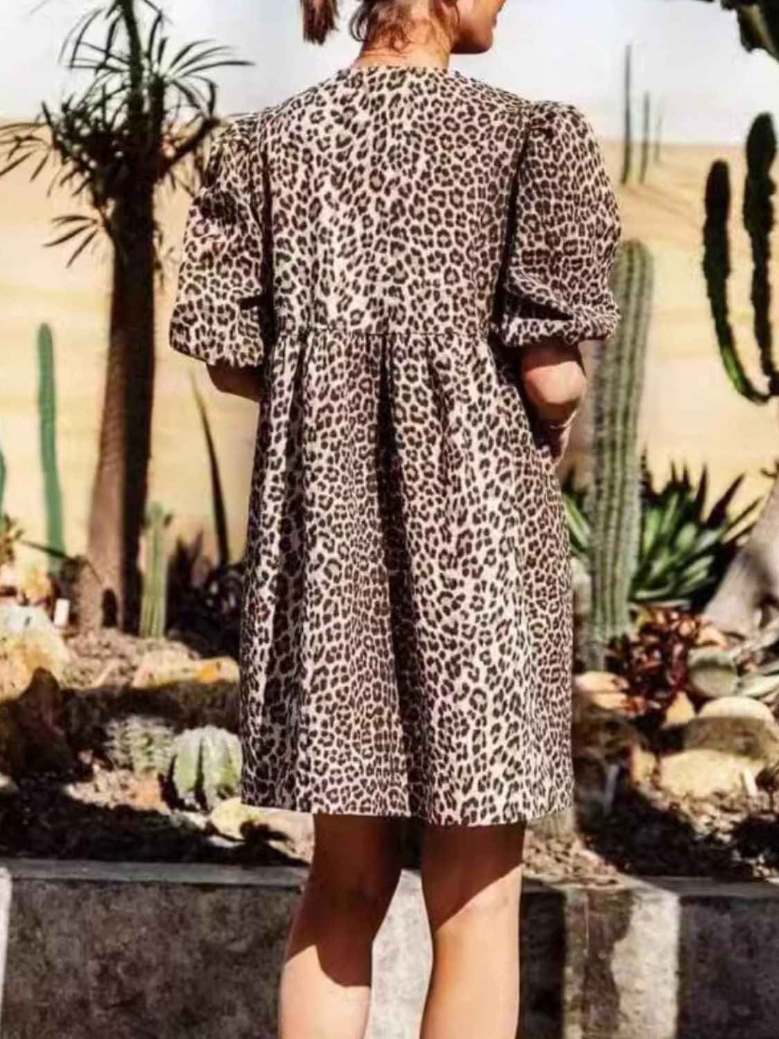 Leopard Short Sleeve Mini Dress