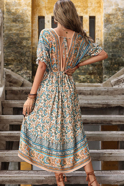 Perfee Bohemian High-Low Open Back Dress