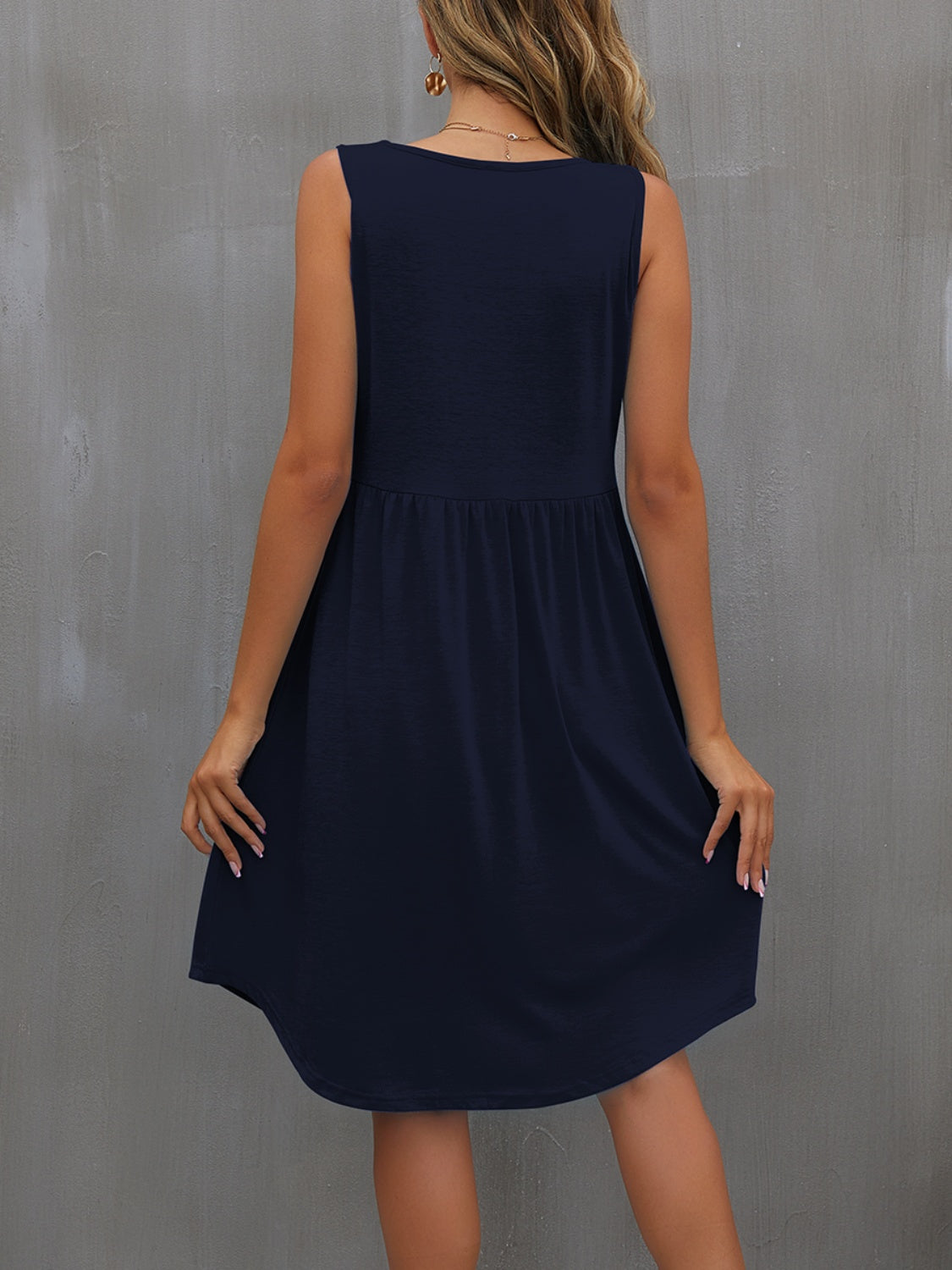 FAM-FAM Round Neck Wide Strap Dress