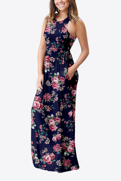 Empire Waist Sleeveless Dress with Pockets