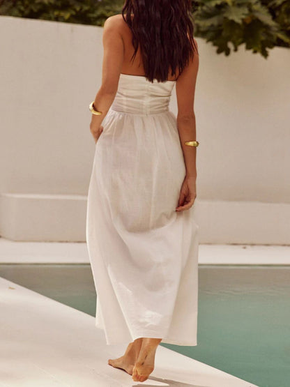 Halter Neck Maxi Dress with Pockets